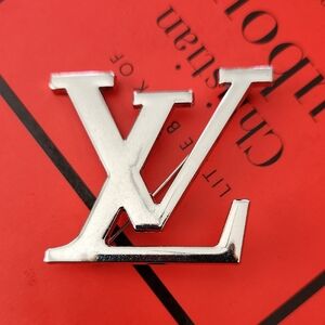 Upcycled Shiny Silver Logo Brooch